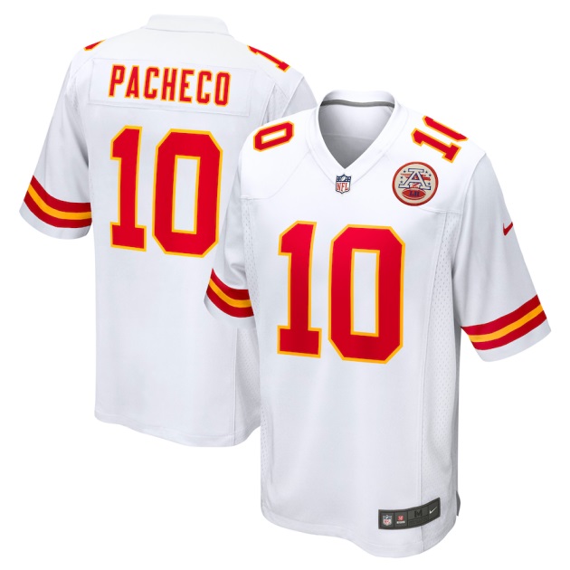 mens nike isiah pacheco white kansas city chiefs away game player jersey